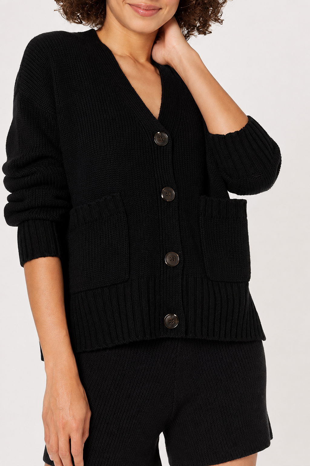 Cardigan damă The Drop Brigitte Cotton Blend
