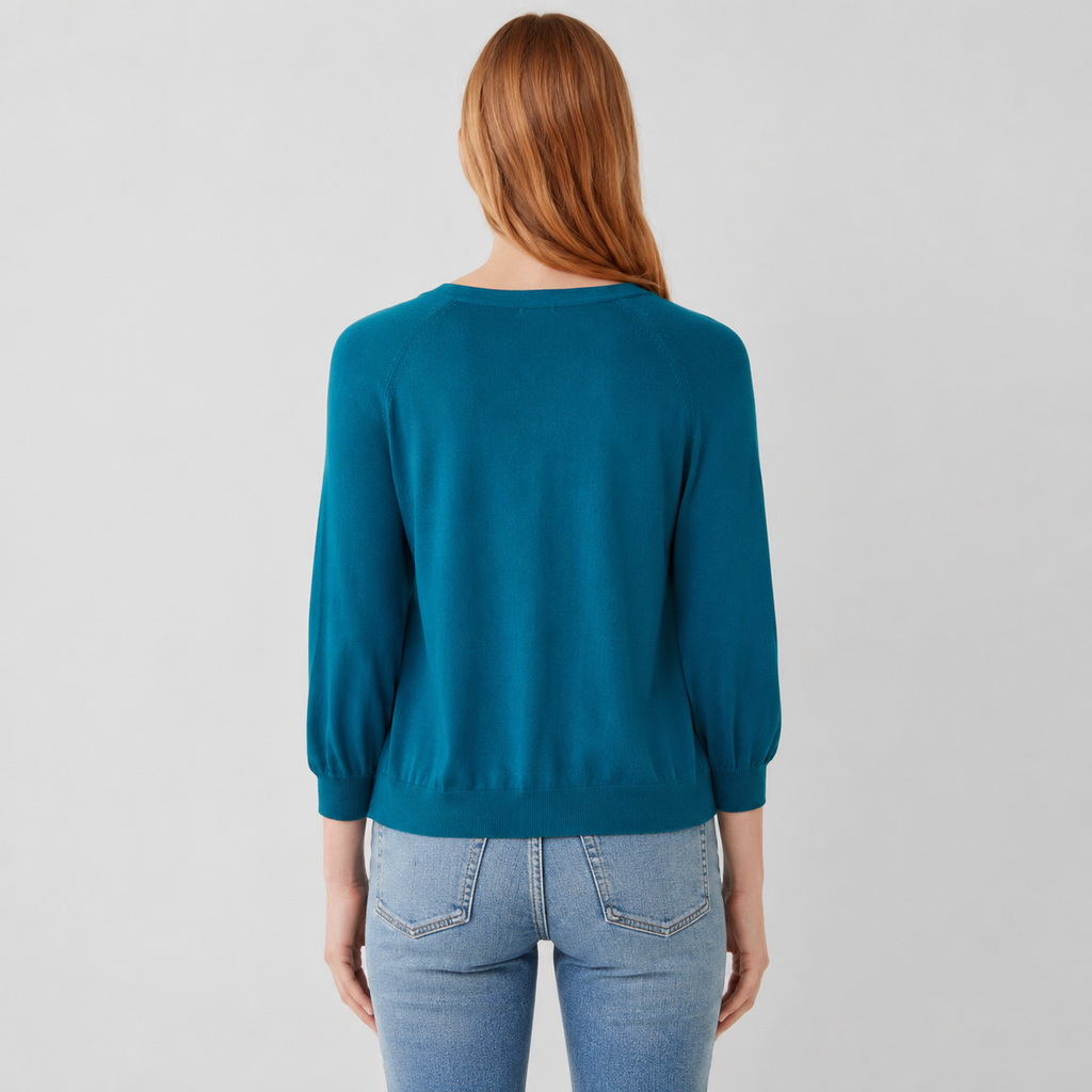 cardigan/jachetă subțire s.Oliver femei cu mâneci 3/4 Ocean Green