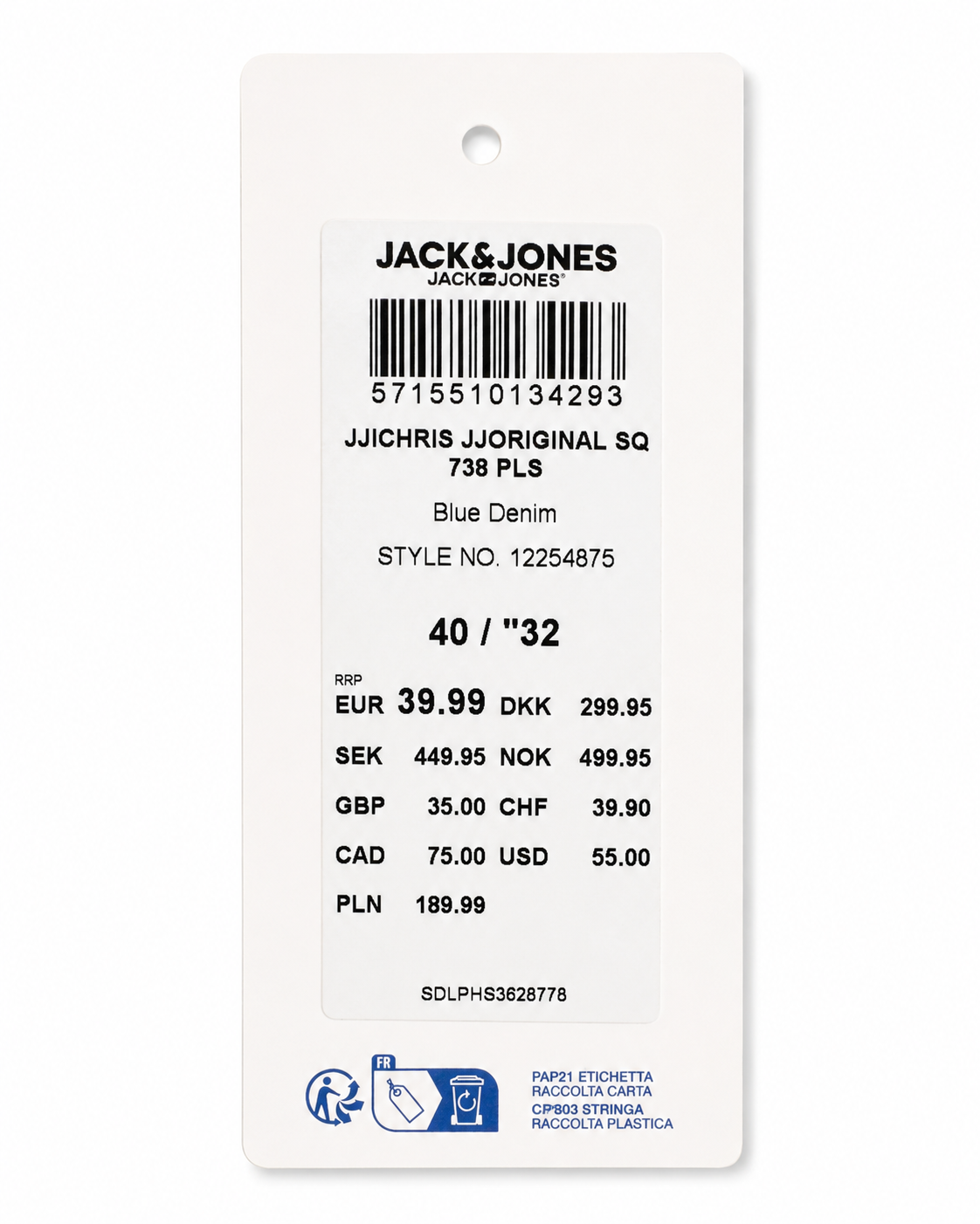 Blugi bărbați JACK & JONES Plus Chris Relaxed Fit
