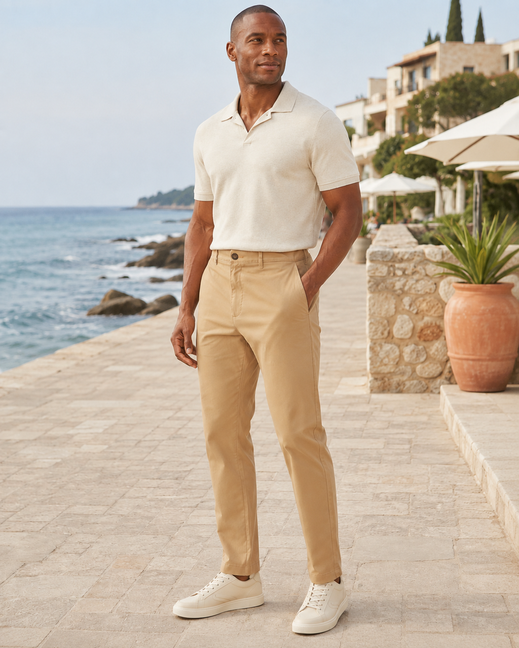 Pantaloni chino Amazon Essentials Classic Fit bărbați Mushroom Brown