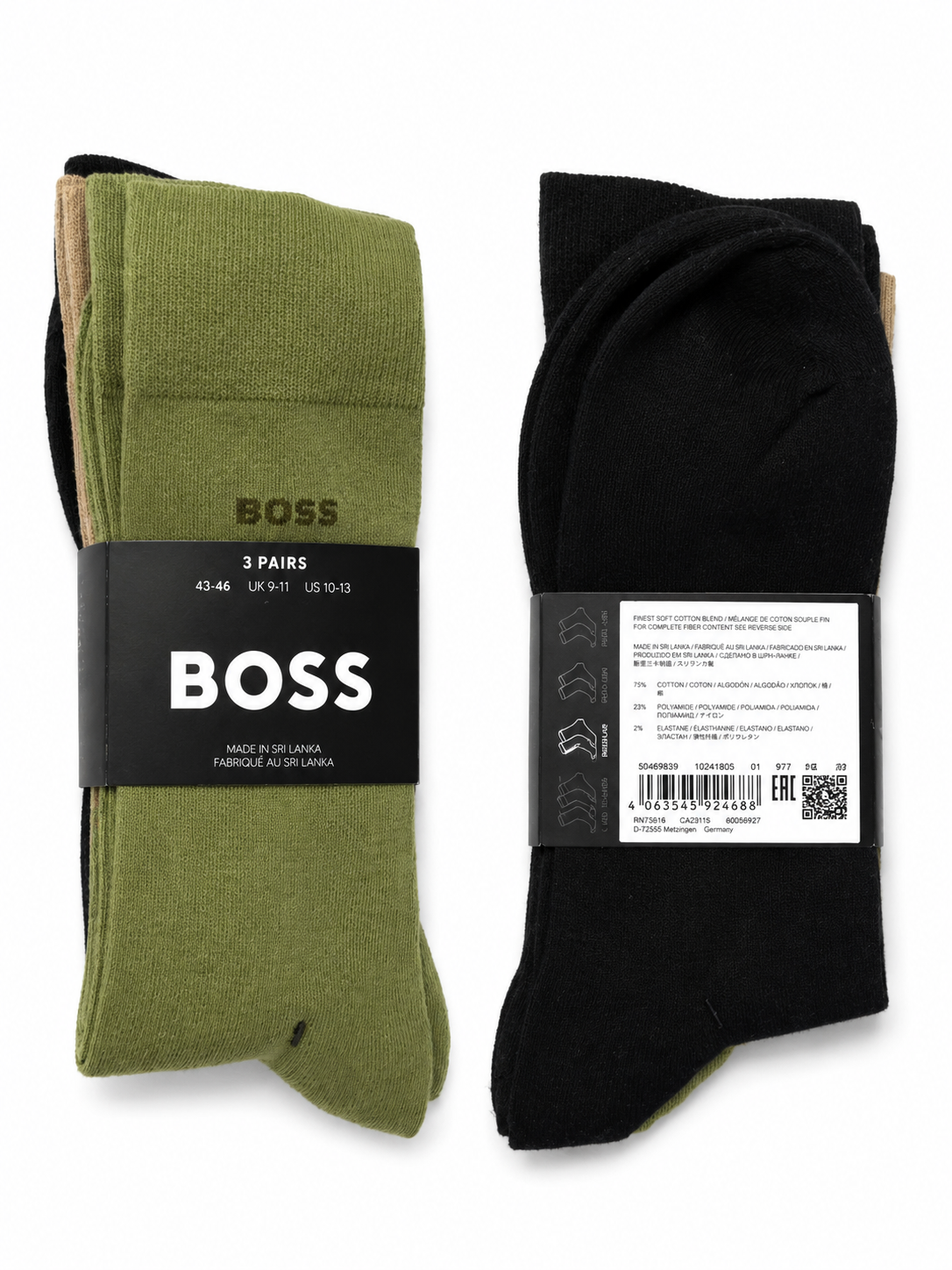 Șosete BOSS bărbați Regular din bumbac – Set 3 perechi