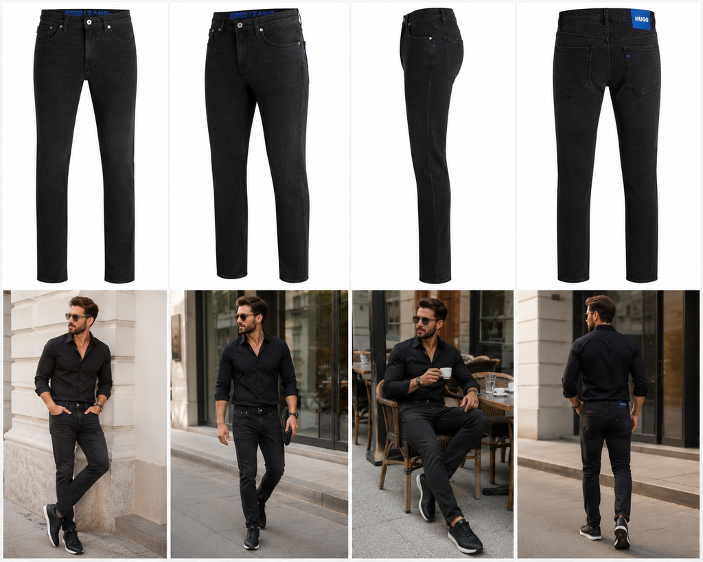 Blugi HUGO Blue Zane Extra Slim Fit bărbați