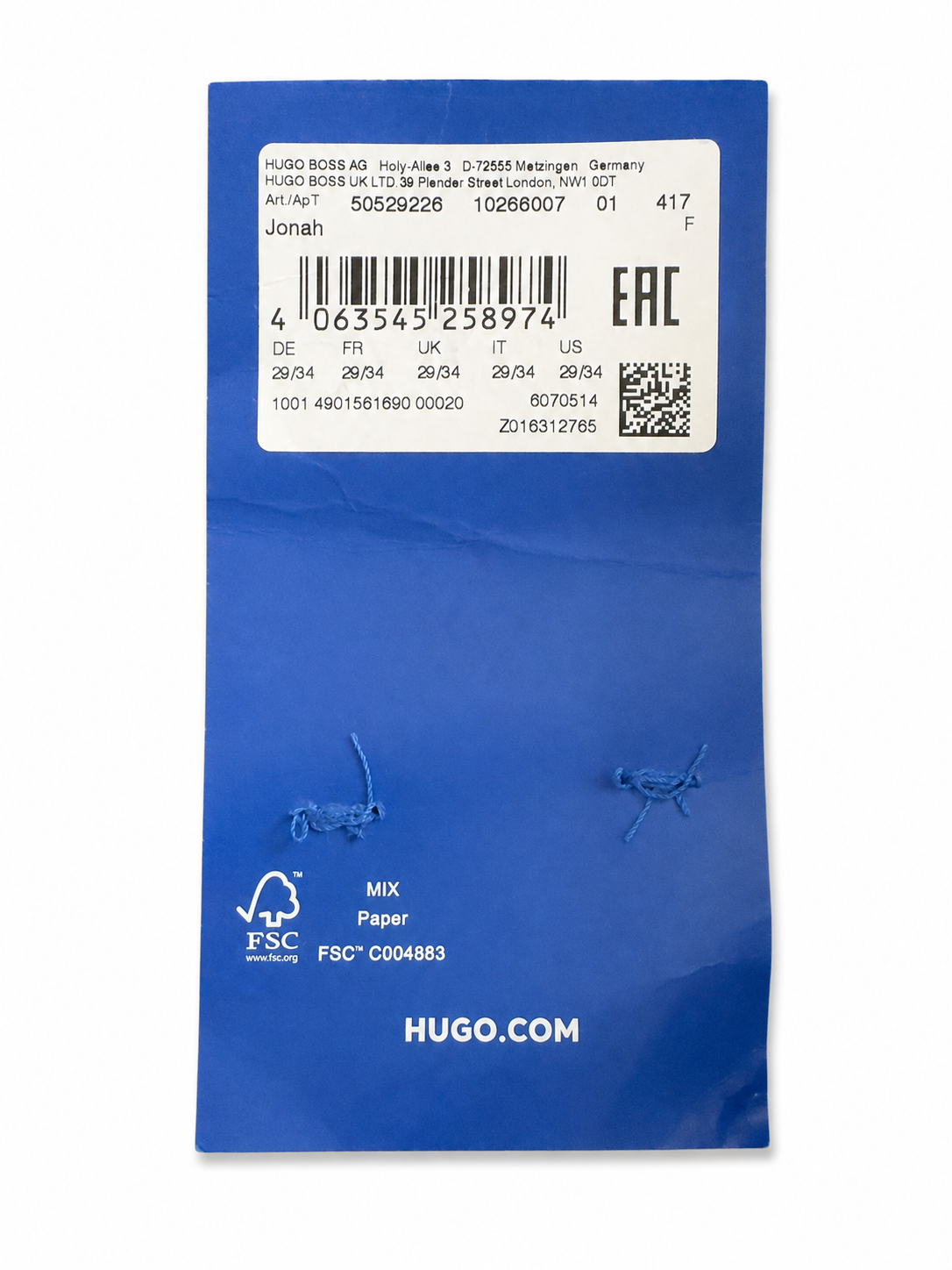 Blugi bărbați HUGO Jonah Regular Fit Straight Leg