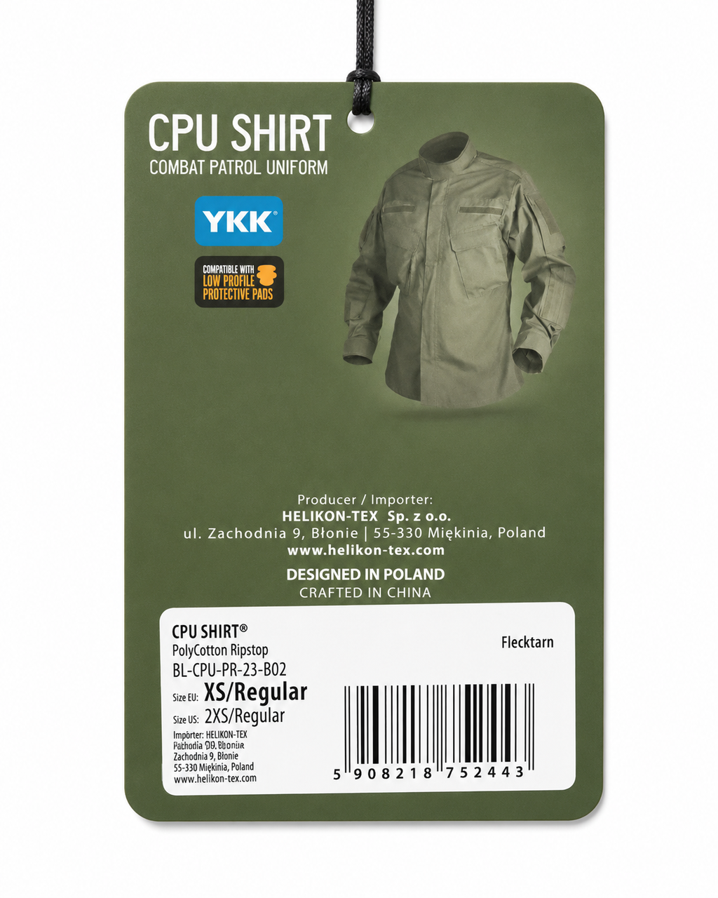 Cămașă tactică bărbați Helikon-Tex CPU PolyCotton Ripstop, camuflaj Flecktarn