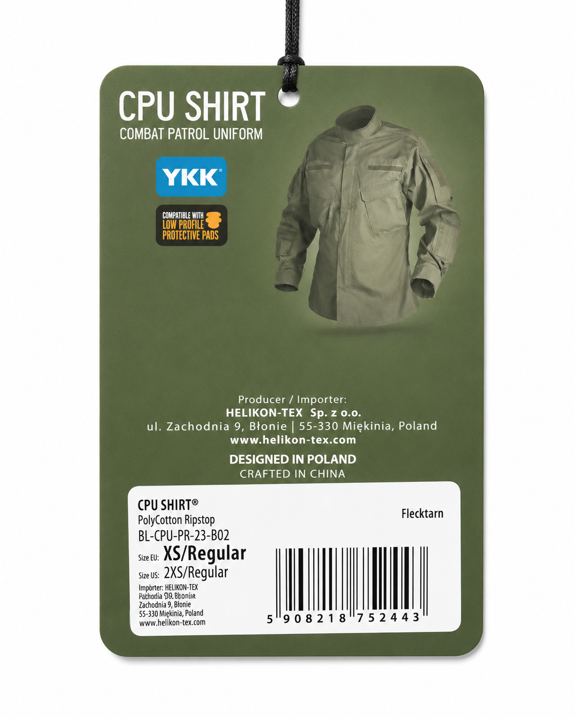 Cămașă tactică bărbați Helikon-Tex CPU PolyCotton Ripstop, camuflaj Flecktarn