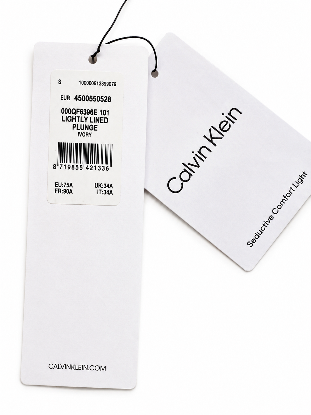 Sutien Calvin Klein Lightly Lined Plunge damă Ivory