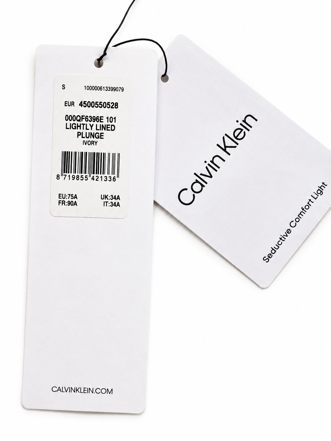 Sutien Calvin Klein Lightly Lined Plunge damă Ivory
