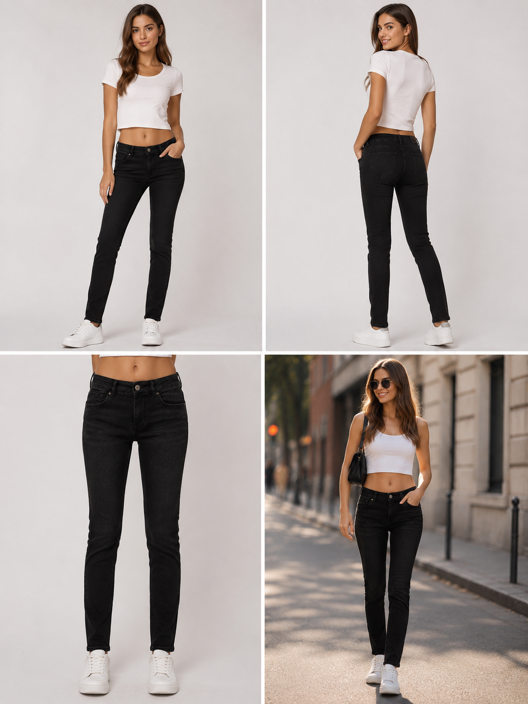 Pepe Jeans Slim Jeans LW Damă Negri Originali