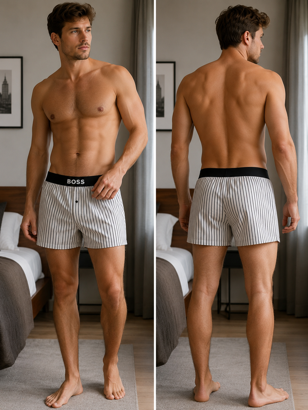 HUGO BOSS Set 2 Boxeri Bărbați 100% Bumbac XL Original