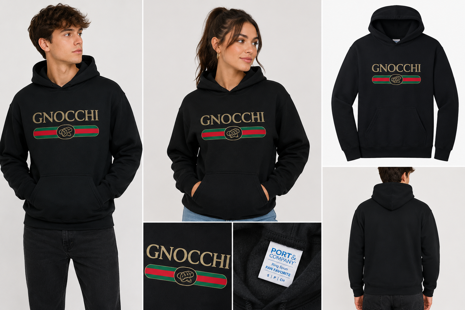 Hanorac Unisex Port & Company „GNOCCHI” cu Glugă