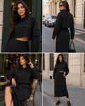 Jachetă THE DROP damă Black Cropped Cargo Shirt Jacket neagră