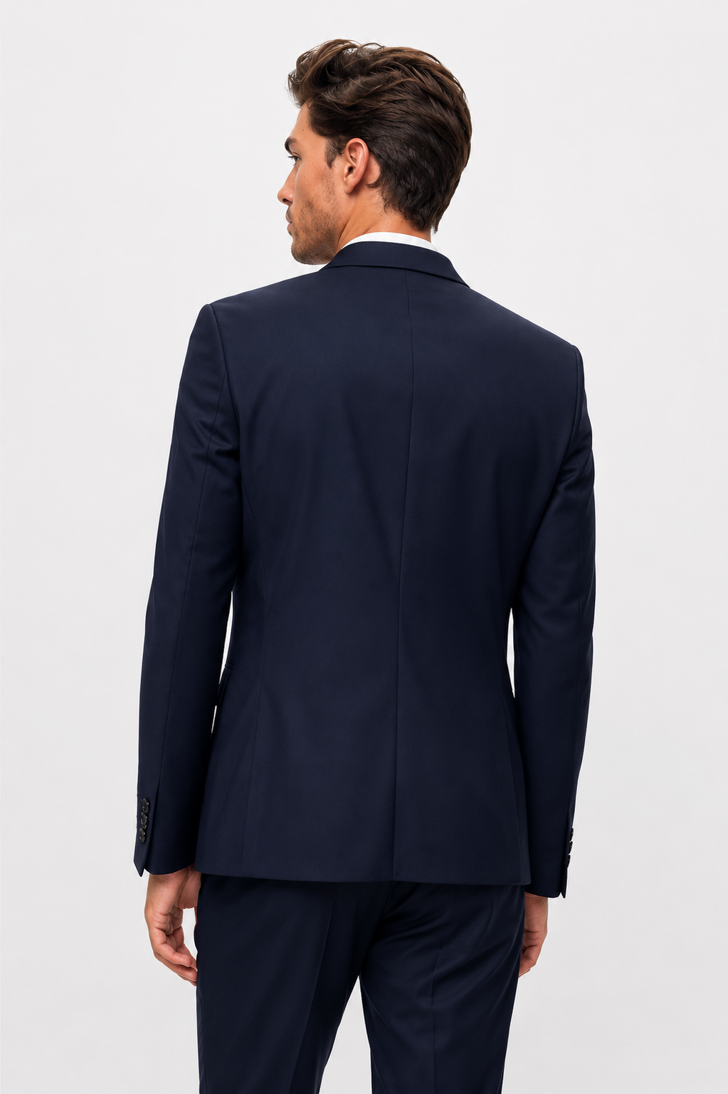 HUGO  Sacou elegant bleumarin cu revere satinate