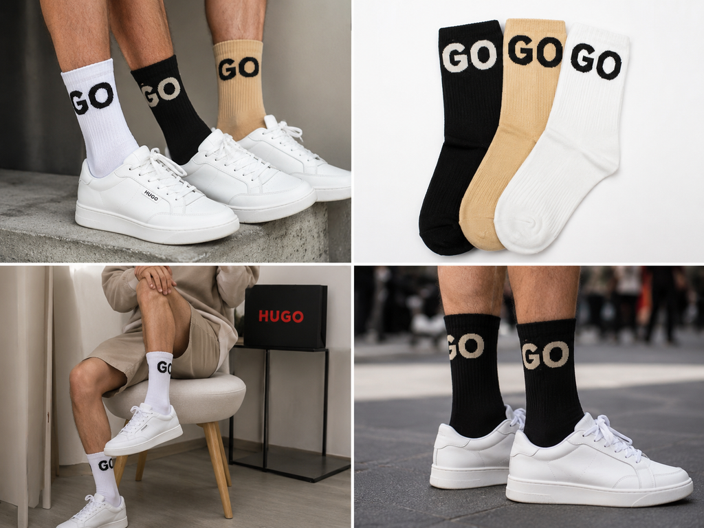 Șosete HUGO unisex 3 perechi Iconic Crew Socks 50531517