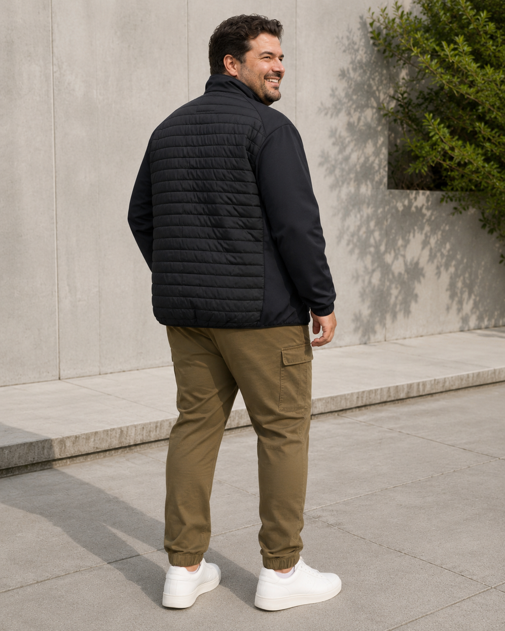Geacă hibridă JACK & JONES bărbați JJEMULTI Quilted Collar Plus Black