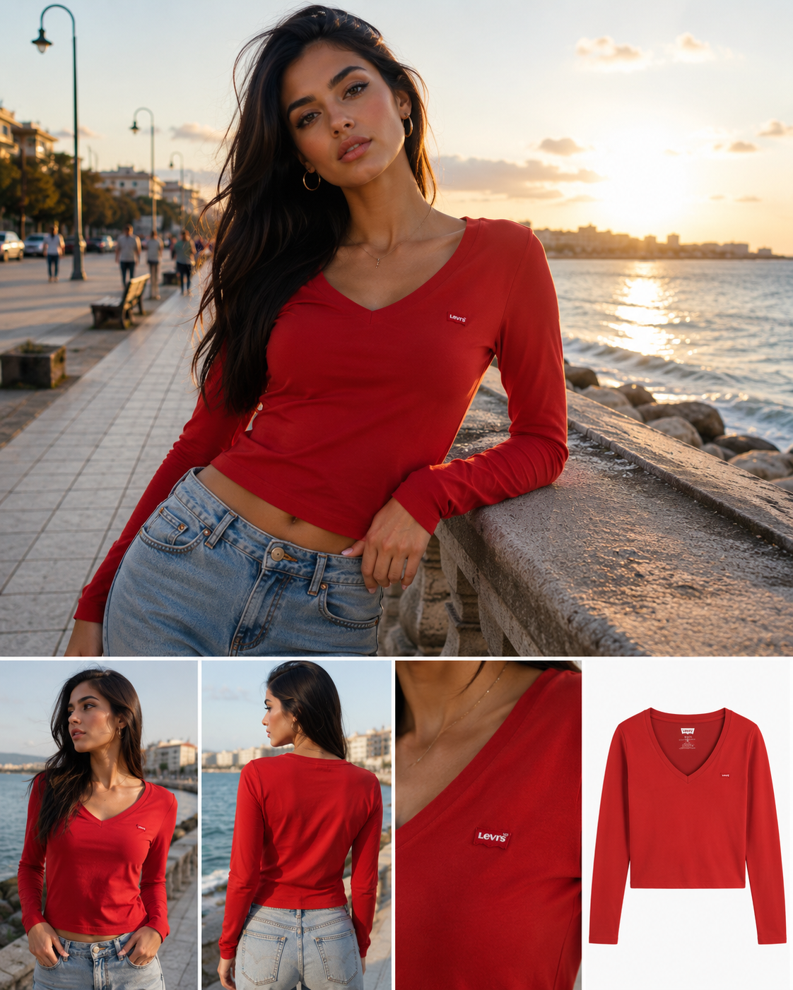 Tricou Levi's Damă Roșu Original