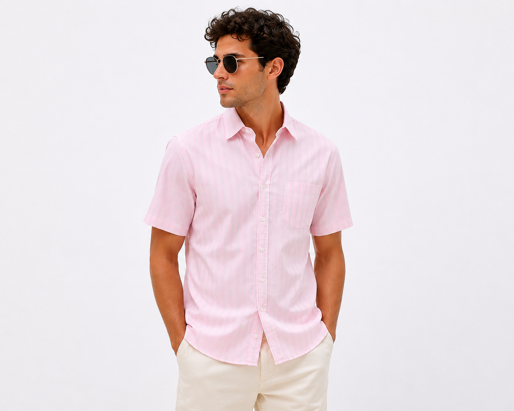 Cămașă Slim Fit Stretch Poplin, mânecă scurtă