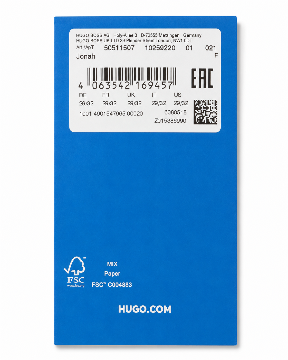 Blugi HUGO Jonah bărbați Regular Fit Dark Grey