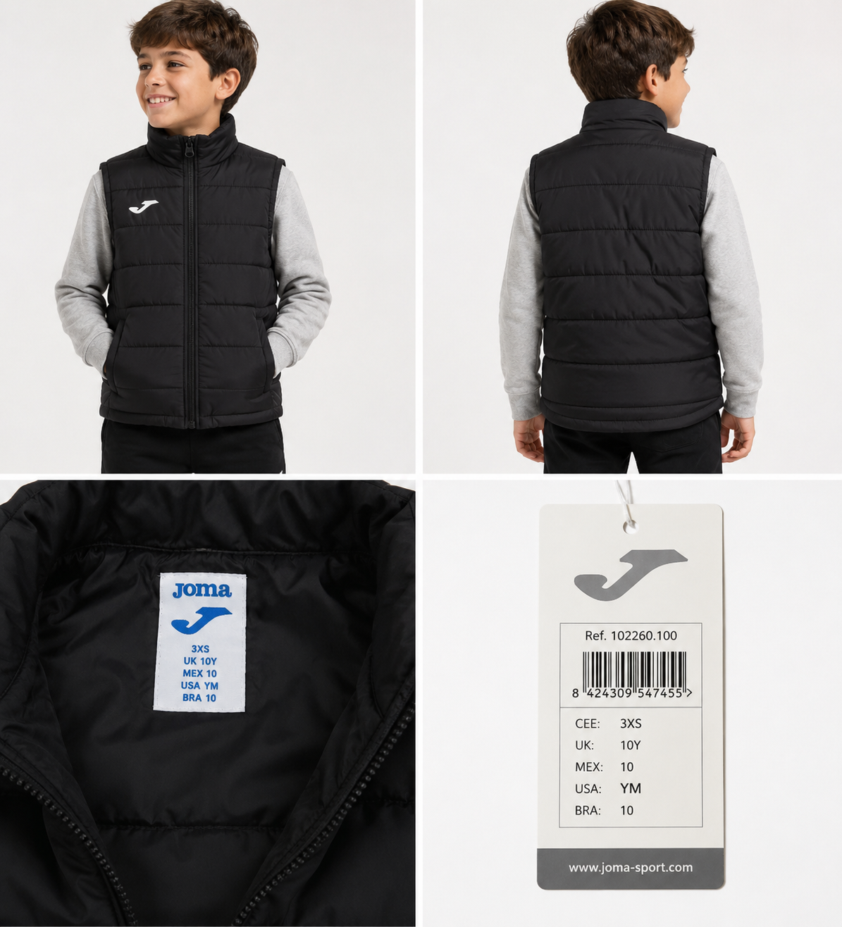 Vestă matlasată JOMA băieți Urban IV neagră
