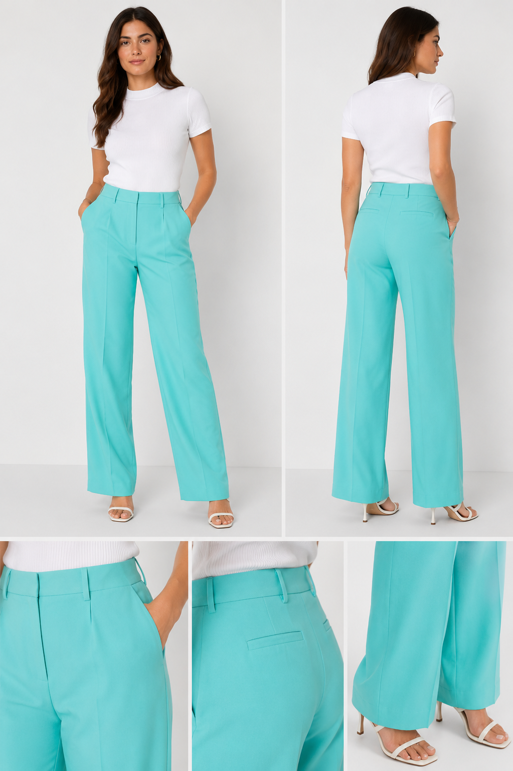 JJXX JXMARY REG HW Pant – Pantaloni Damă Albaștri Aruba Blue, Talie Înaltă, W26/L32