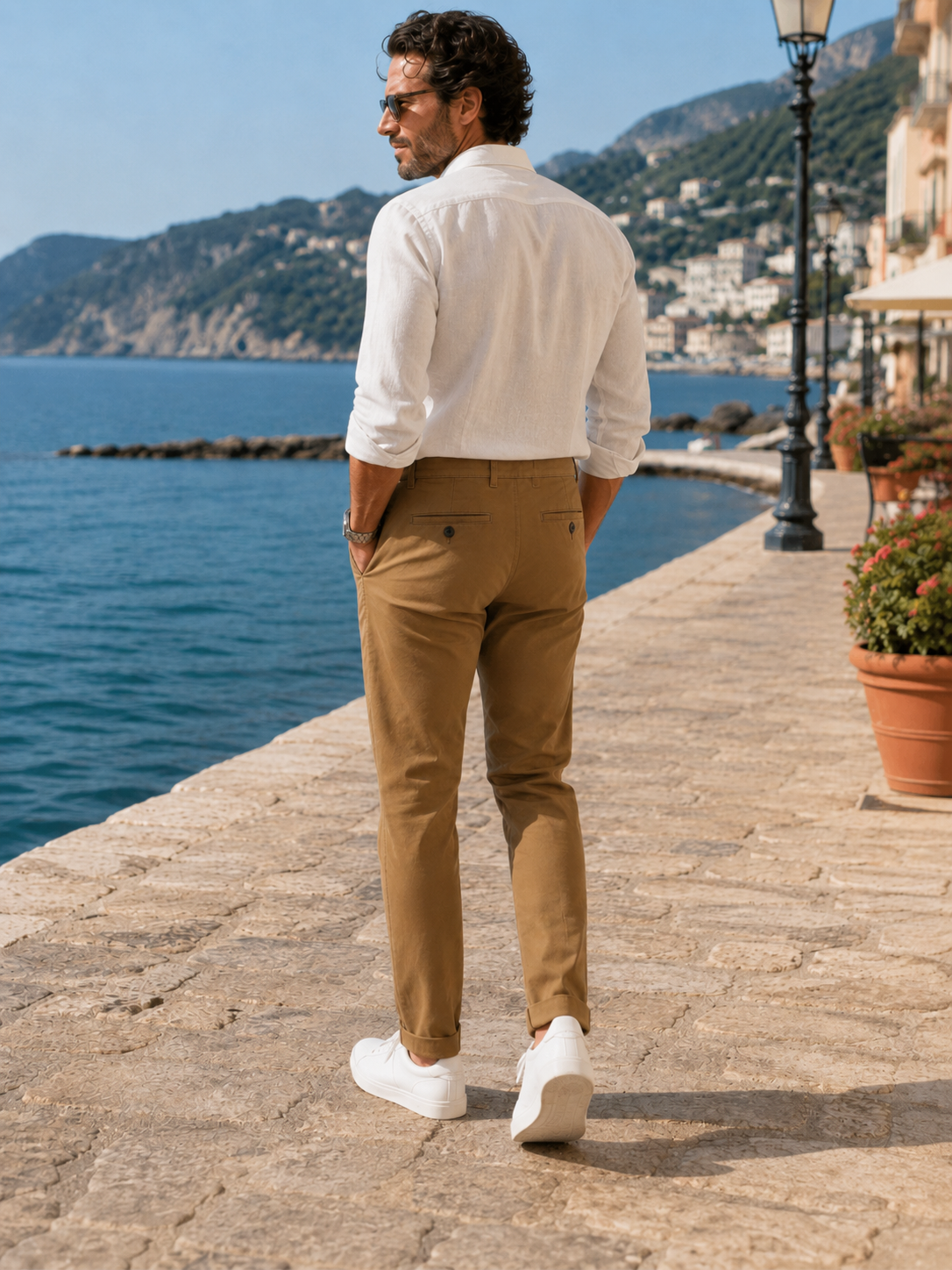 Pantaloni chino Amazon Essentials Straight Fit bărbați