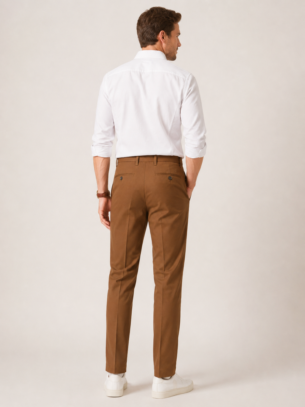 Pantaloni Chino Bărbați Classic Fit Pleated