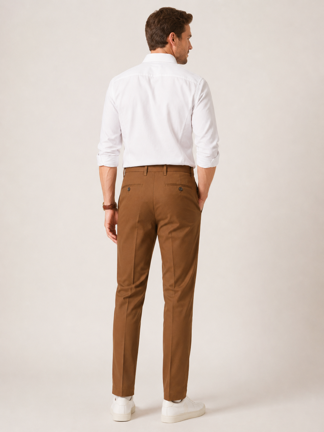 Pantaloni Chino Bărbați Classic Fit Pleated