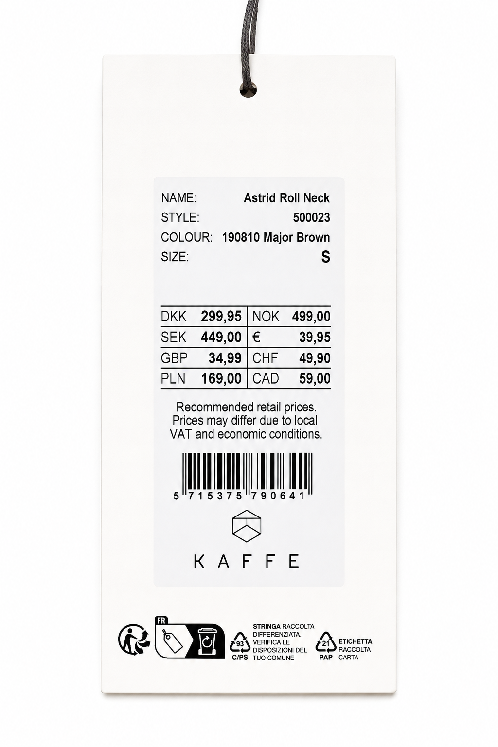 Pulover damă KAFFE Astrid Roll Neck cu guler înalt