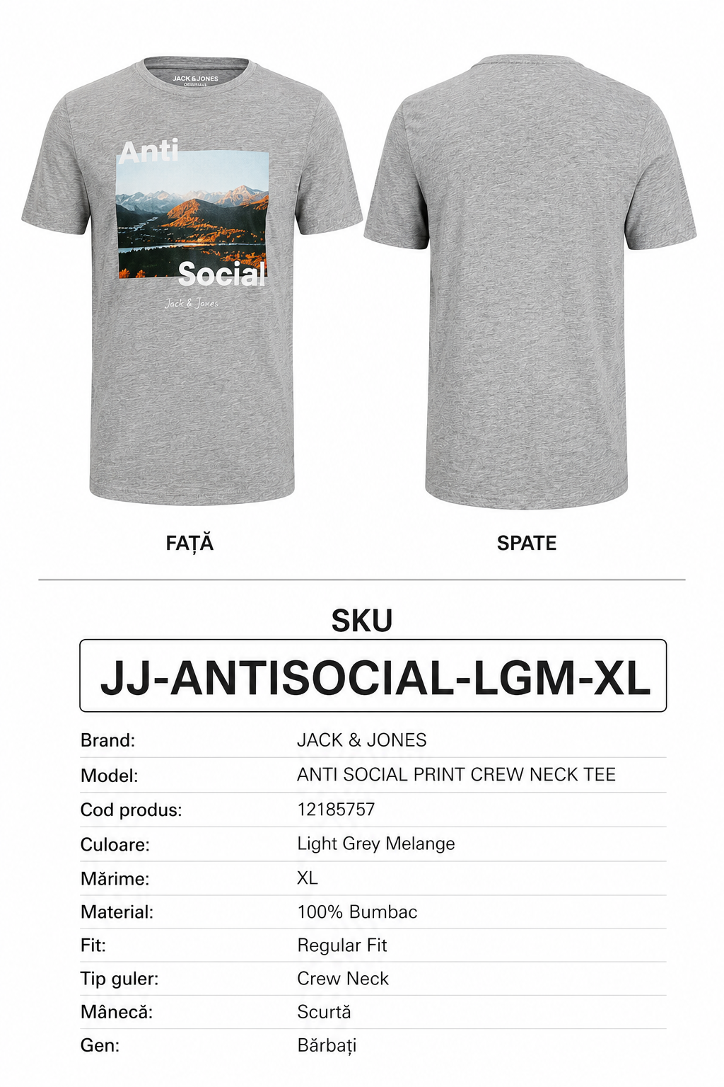 JACK & JONES JOROUTDOORS TEE SS CREW NECK – Tricou Bărbați