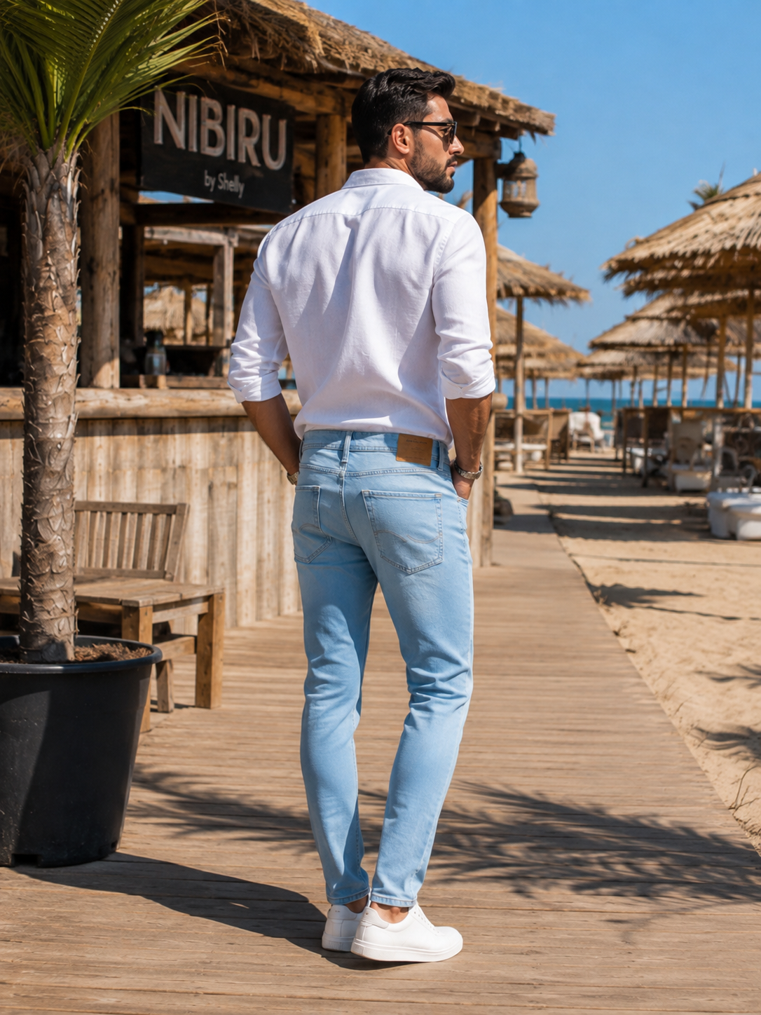 Blugi bărbați JACK & JONES Plus Liam Skinny Fit, Blue Denim
