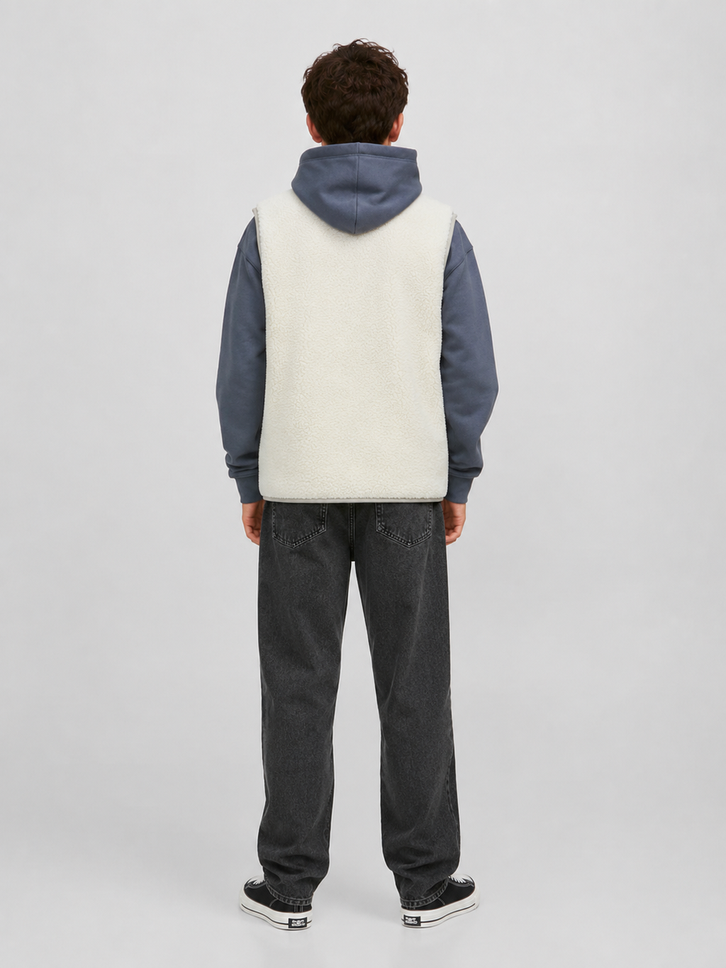 Vestă teddy JACK & JONES Junior băieți JORVESTERBRO Cloud Dancer