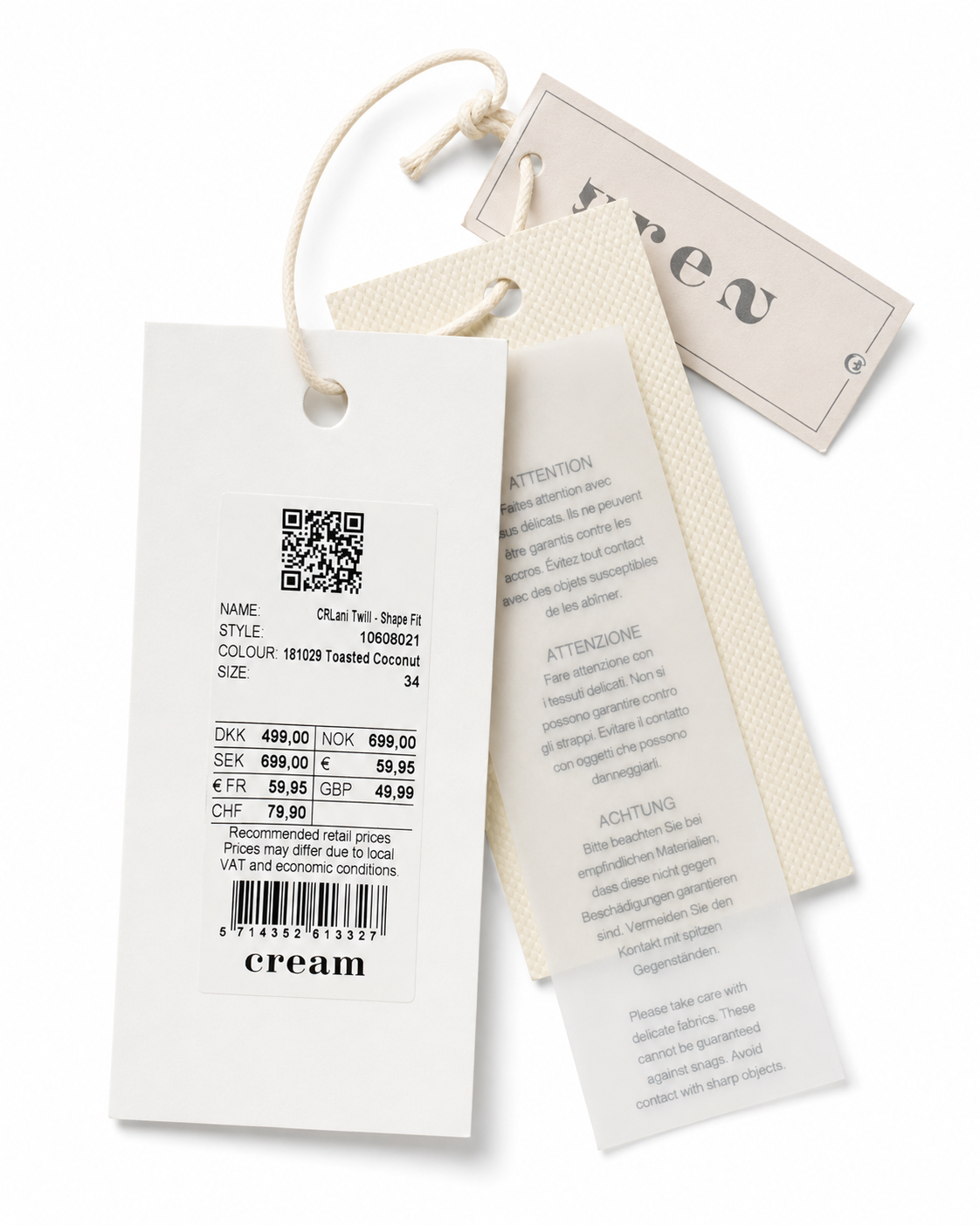 Pantaloni damă Cream twill Shape Fit bej