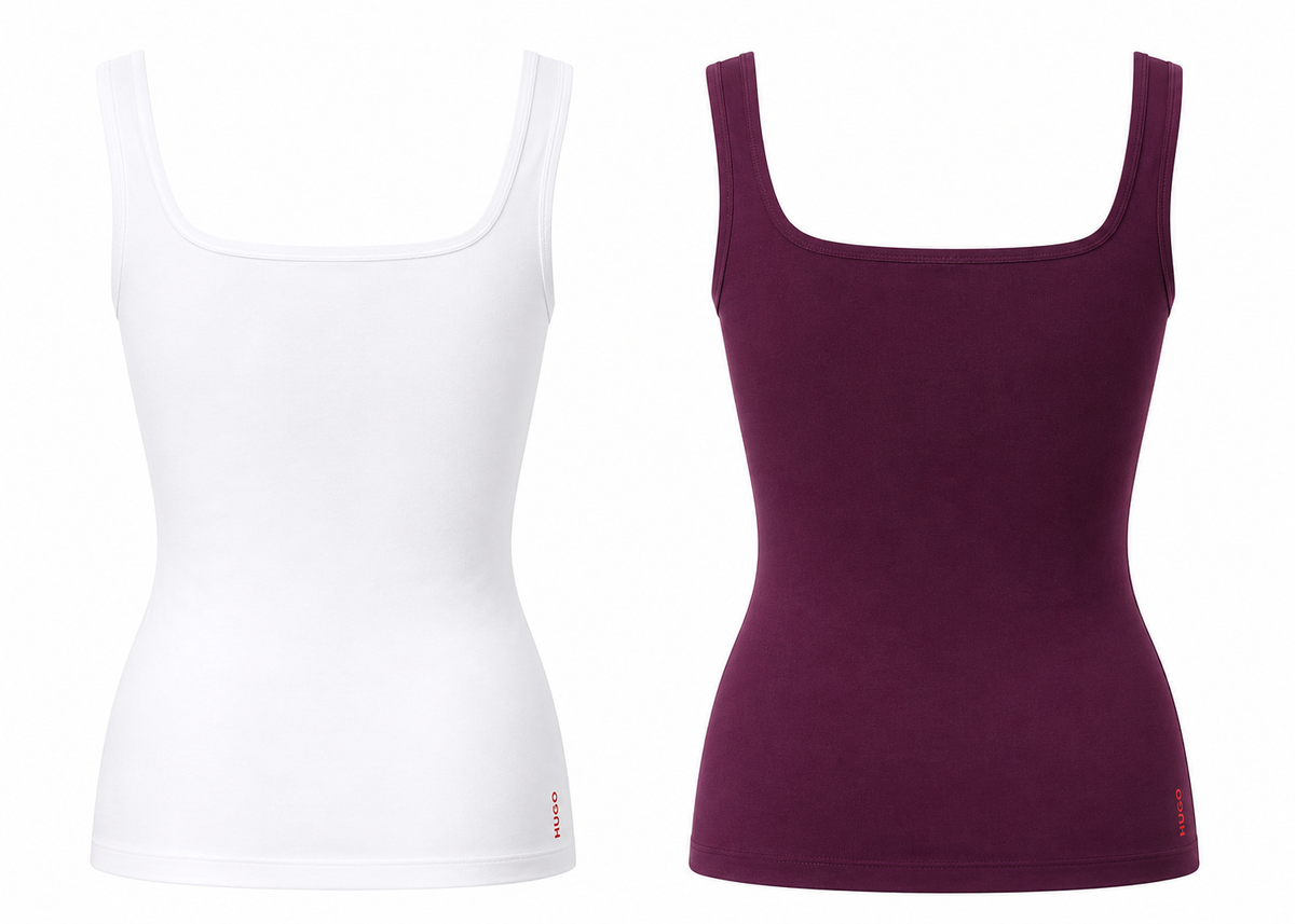 Set 2 Maieuri HUGO Twin Vest Stretch/Alb & Open Purple