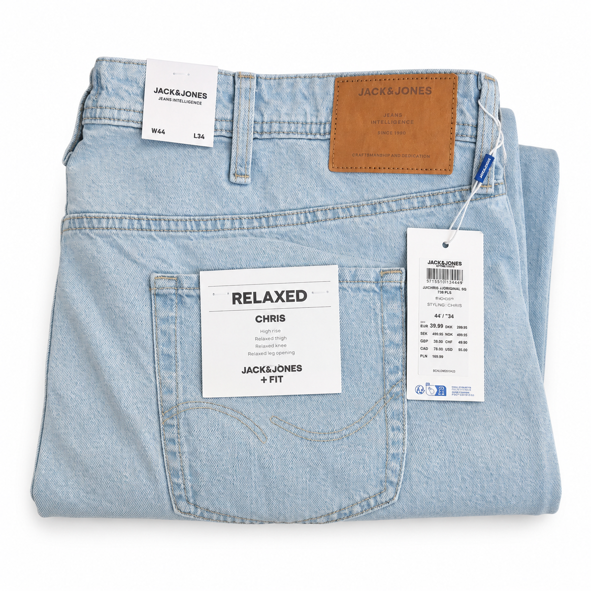 Blugi bărbați JACK & JONES Plus Chris Relaxed Fit