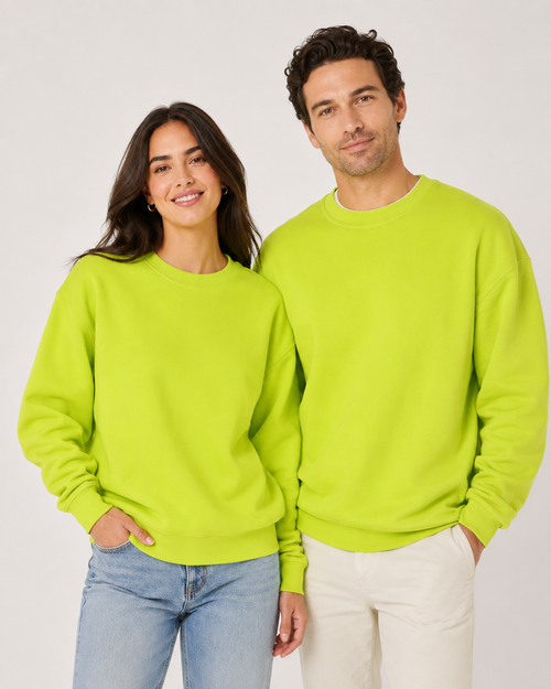 Bluză tip sweatshirt Amazon Essentials unisex/adult fleece crewneck lime neon
