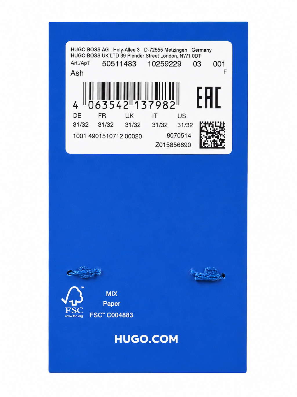 Blugi HUGO Ash bărbați Slim Fit
