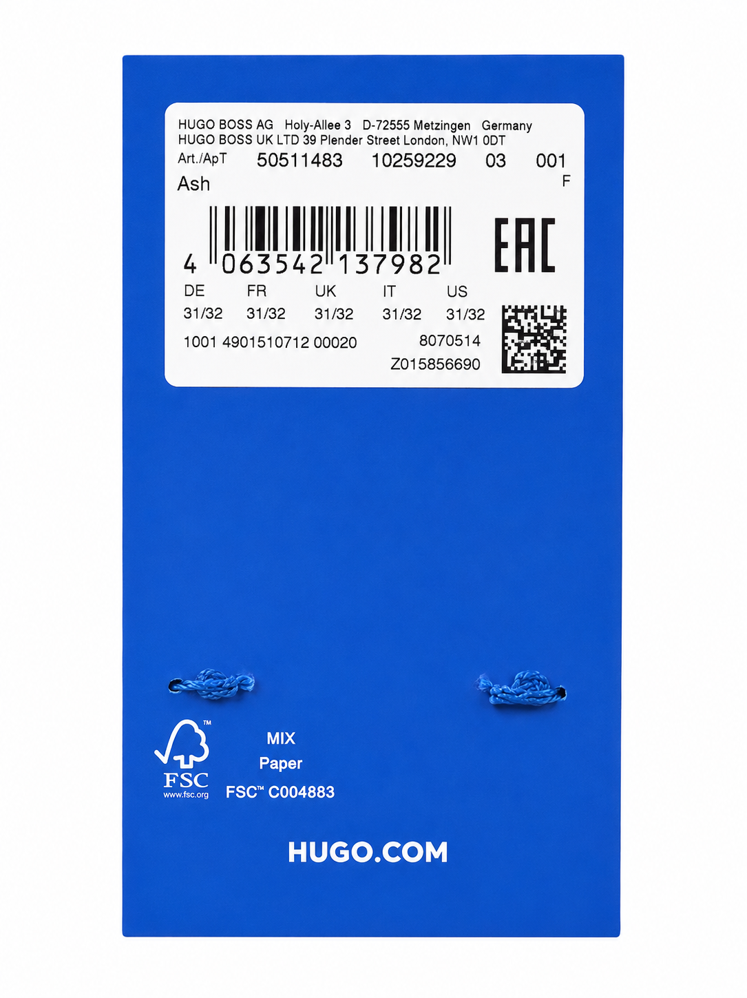 Blugi HUGO Ash bărbați Slim Fit