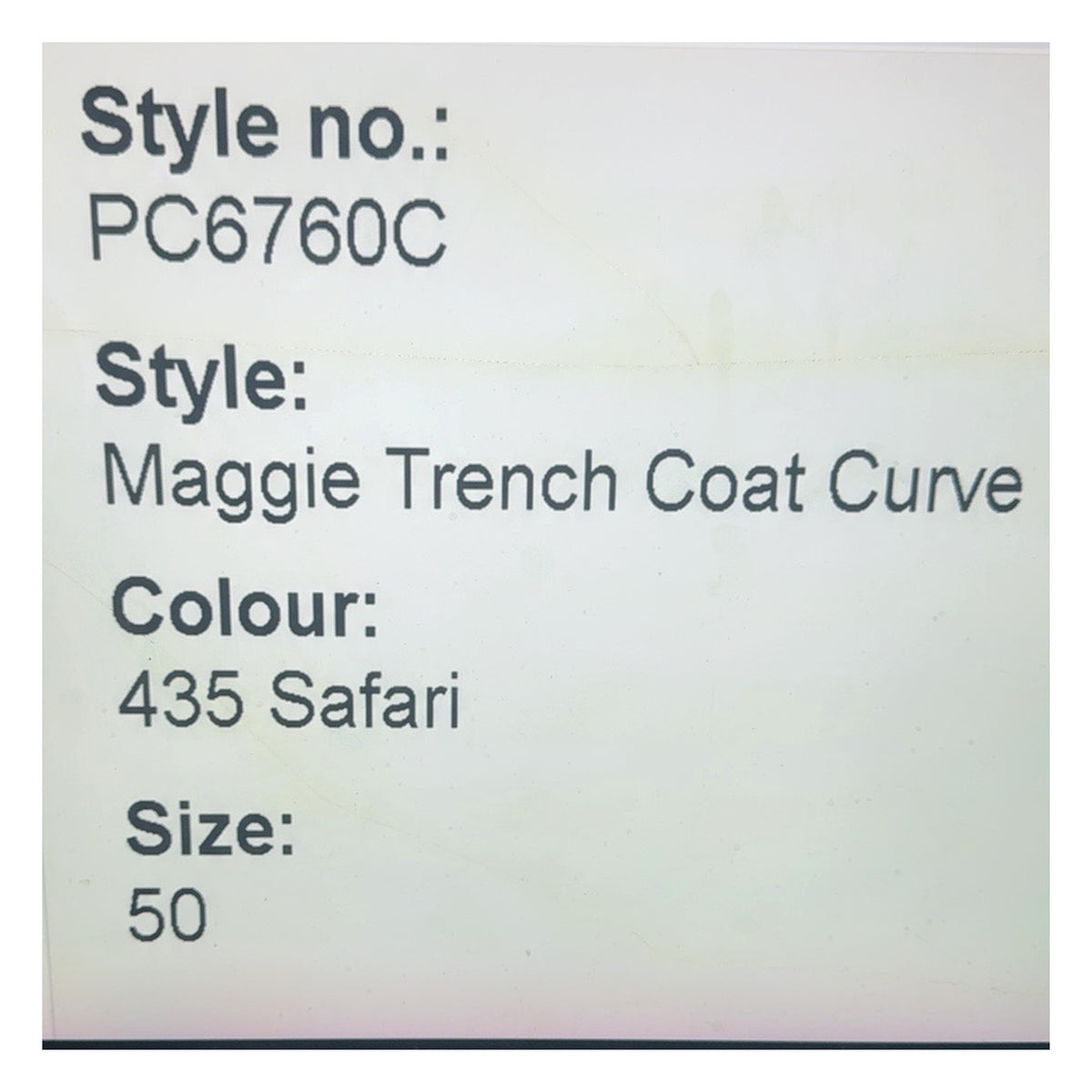Trenci PEPPERCORN plus-size femei Maggie Curve Safari, mărimea 50 – imagine produs 5
