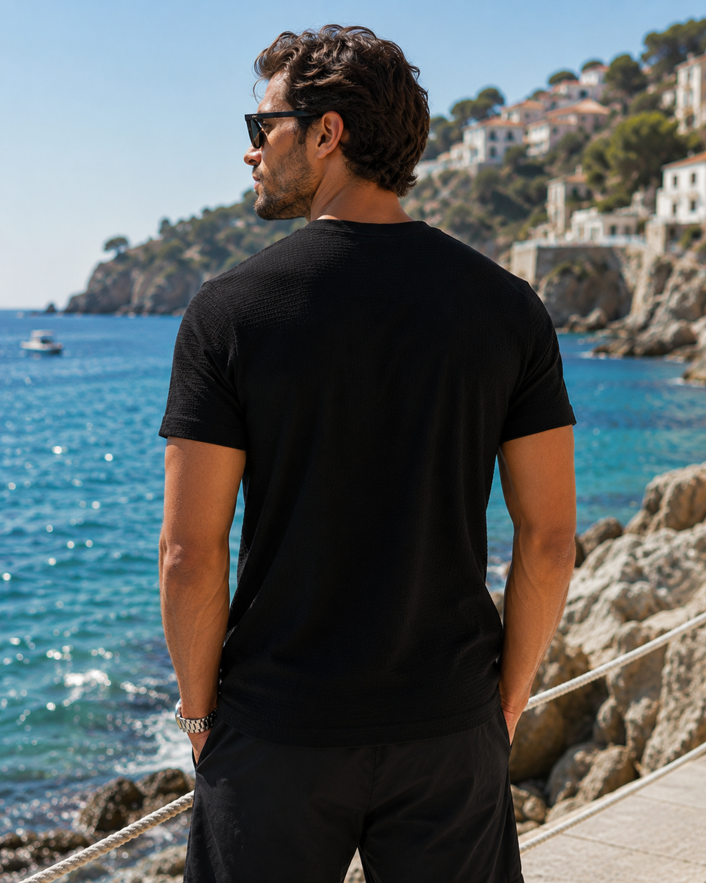 Tricou HUGO BOSS Austin T-Shirt Negru Logo