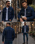 s.Oliver Geacă Denim Bărbați Albastră Originală