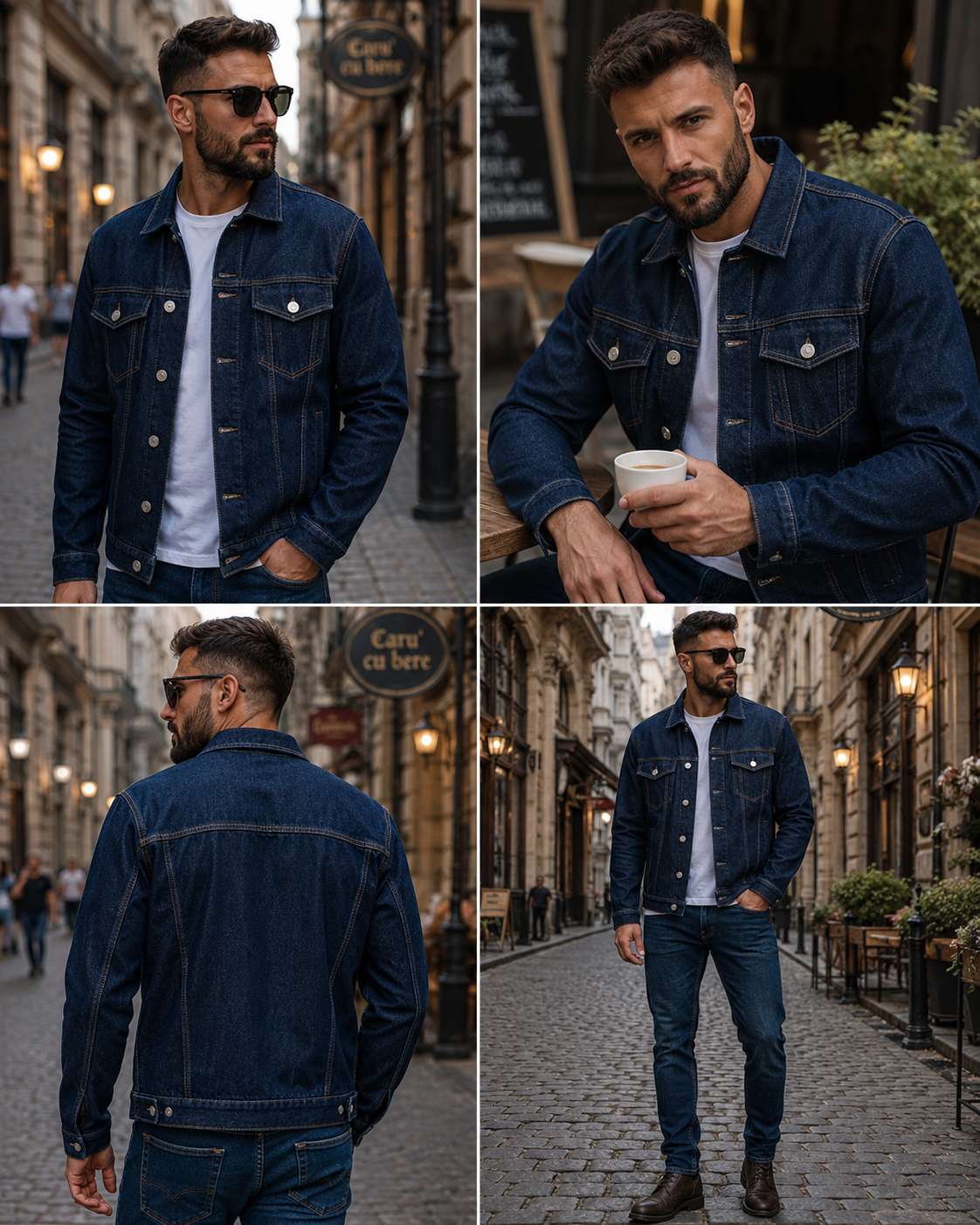 s.Oliver Geacă Denim Bărbați Albastră Originală