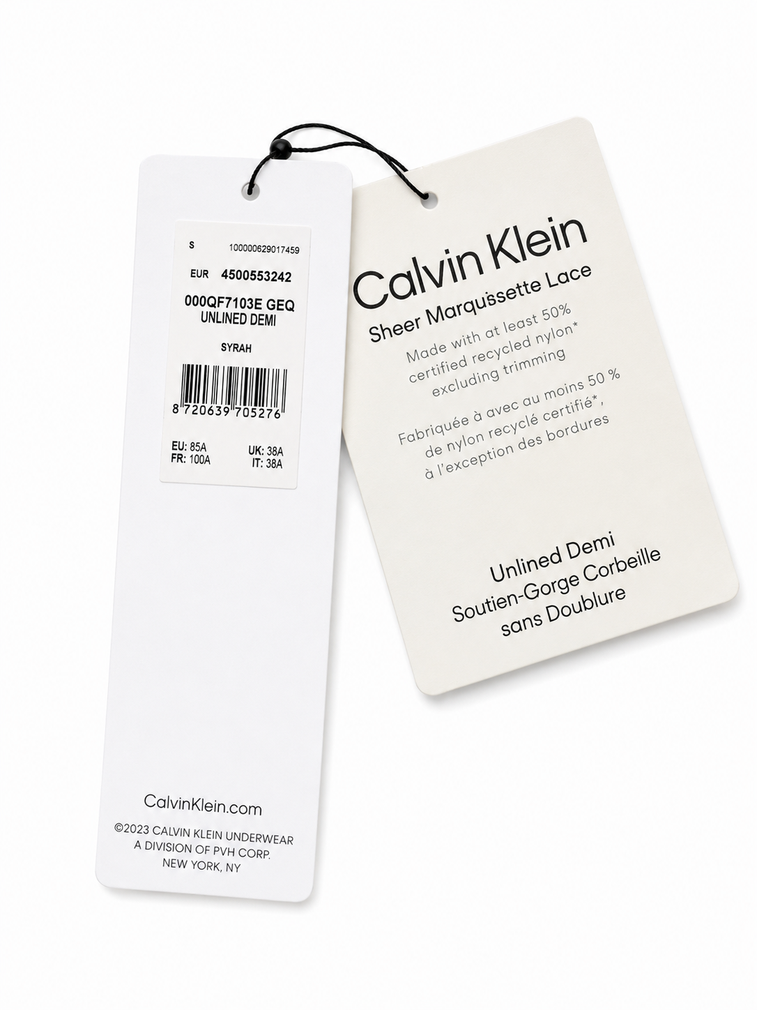 Sutien Calvin Klein Unlined Demi din dantelă Syrah damă