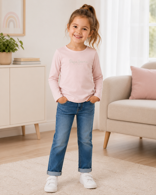 Bluza Pepe Jeans Hana Glitter fete, mânecă lungă