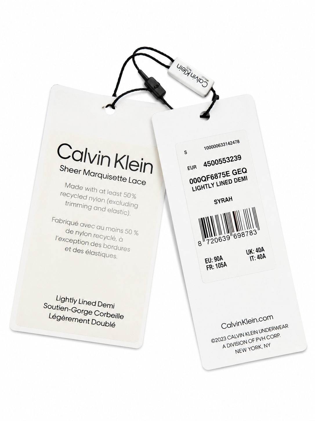 Sutien Calvin Klein Lightly Lined Demi Syrah damă EU 90A / UK 40A Original