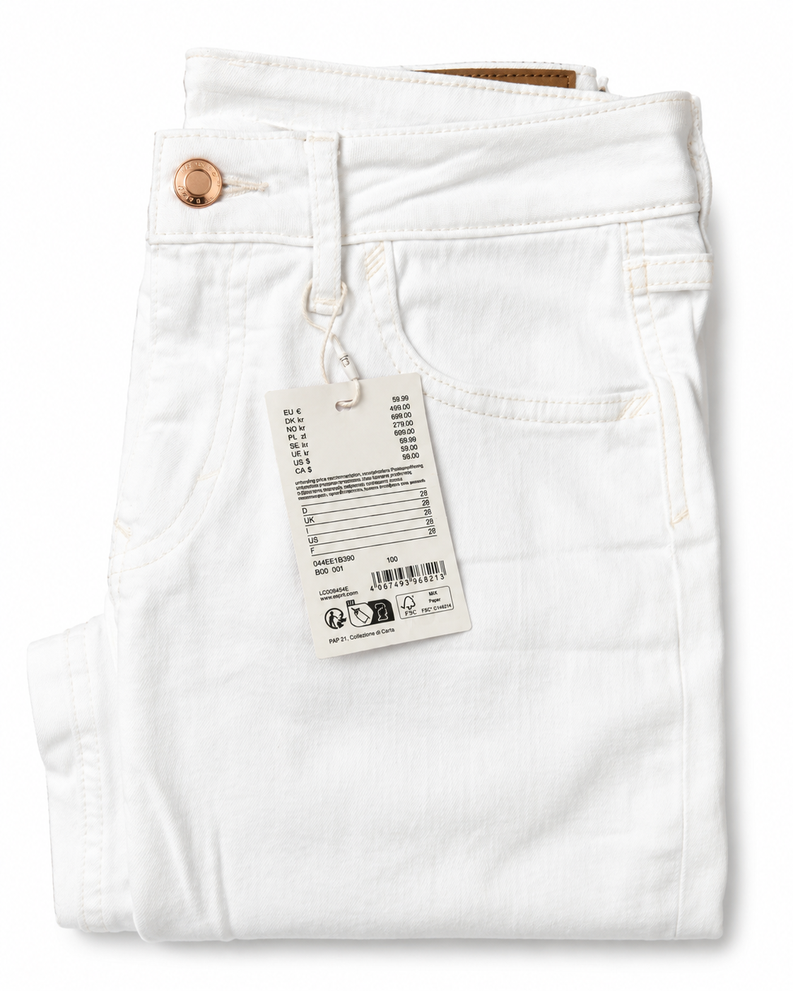 Blugi capri ESPRIT damă Mid Capri Jean albi