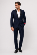 HUGO  Sacou elegant bleumarin cu revere satinate
