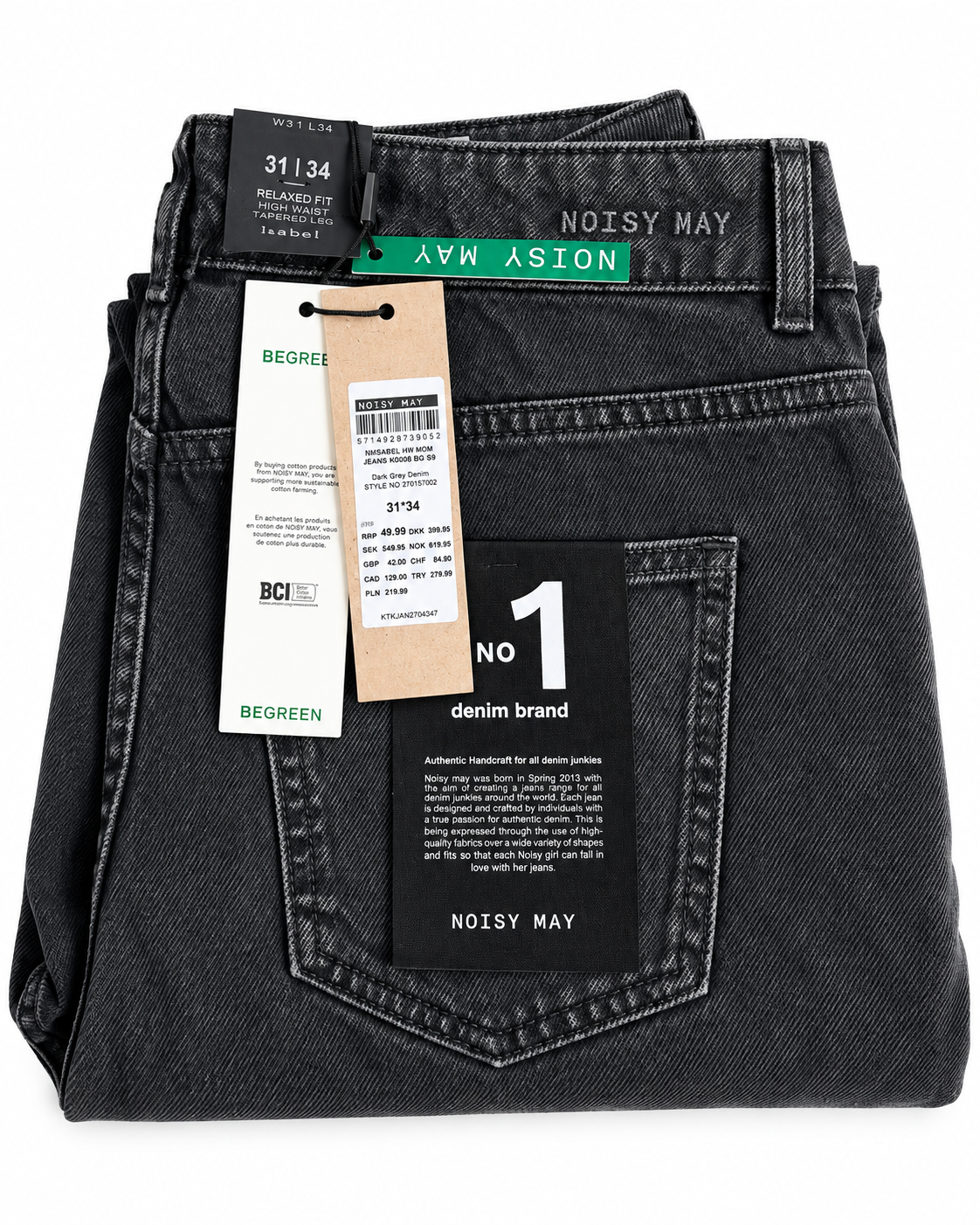 Blugi damă NOISY MAY Isabel High Waist Mom Fit – imagine produs 3