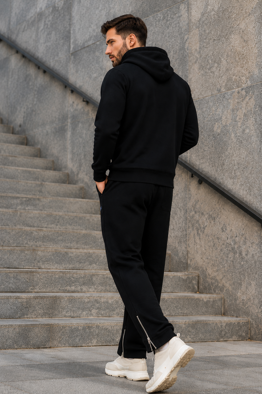 Pantaloni de trening HUGO BOSS Nanetti Negri Bărbați
