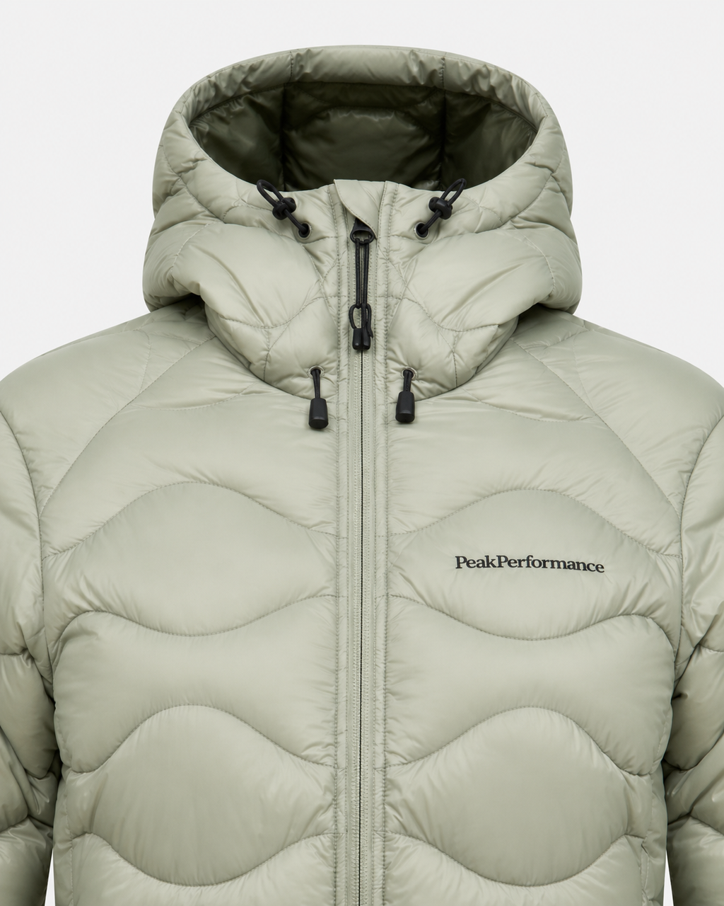 Geacă cu puf PEAK PERFORMANCE femei Helium Down Hood – Limit Green/Pine Needle
