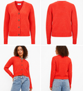 Cardigan tricotat JJXX damă JXRegina Diverse Ribbed – Poinciana/Moonbeam