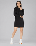 Rochie sweatshirt AMAZON ESSENTIALS femei Henley Fleece neagră